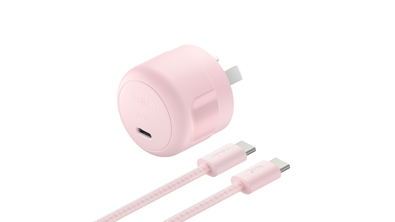 Belkin BoostCharge Compact 30W USB-C Wall Charger with 2m Braided USB-C to USB-C PCR Cable