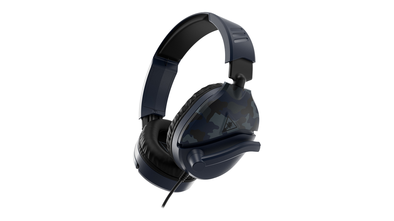 Turtle Beach Recon 70 Gaming Headset with adjustable boom mic in blue camo