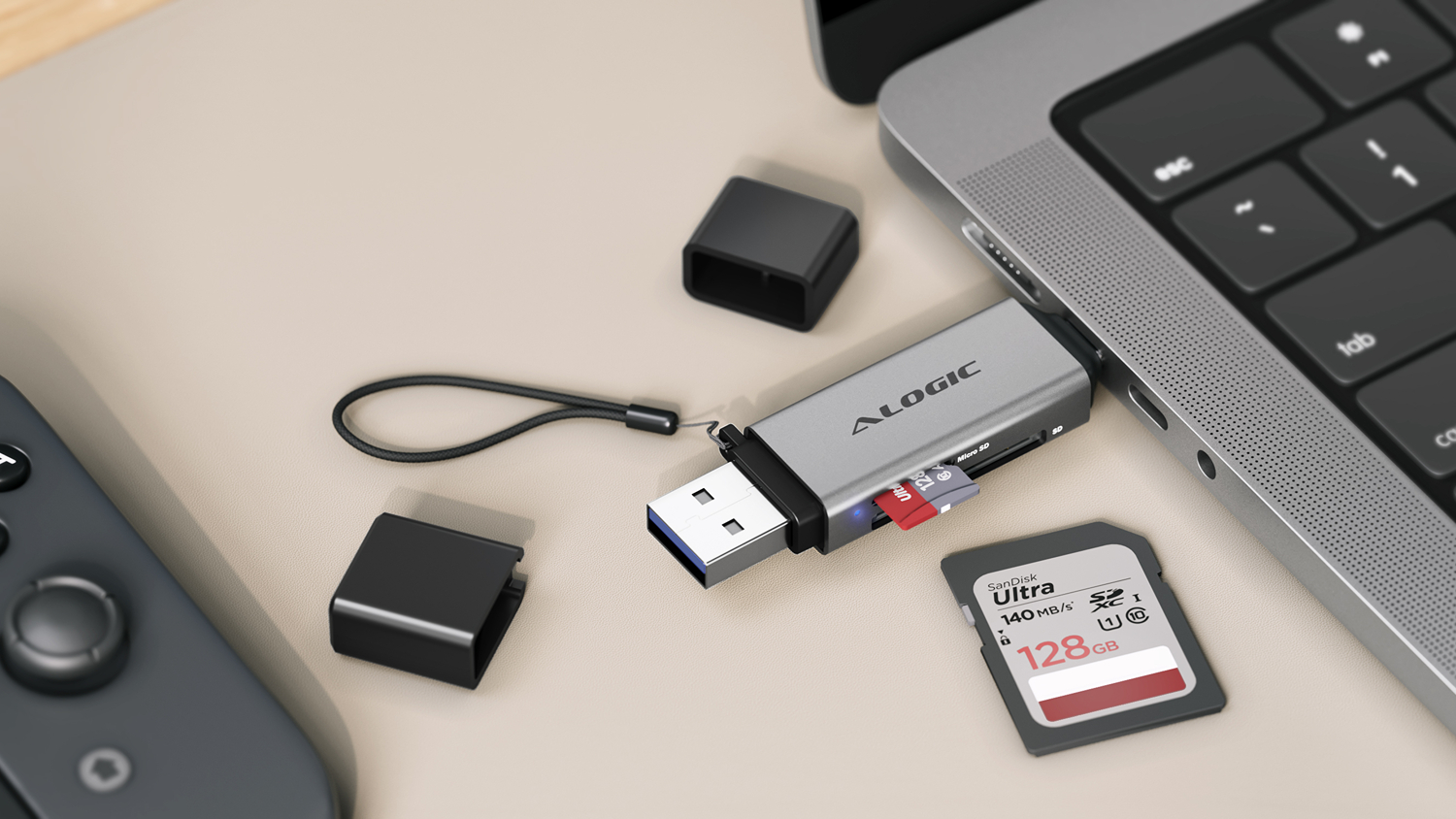 Alogic Flash Mini USB-C/USB-A to SD & Micro SD Card Reader Adapter