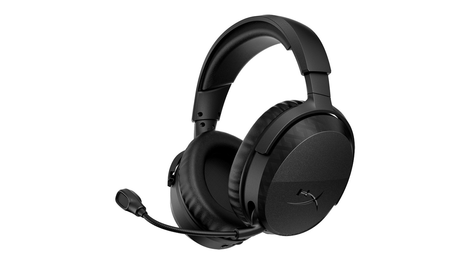 HyperX Cloud Stinger 3 Wireless gaming headset in black, angled view with mic extended