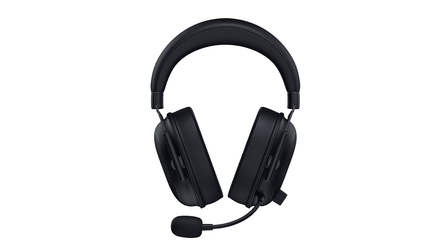 A black Razer BlackShark V2 HyperSpeed gaming headset shown directly from front