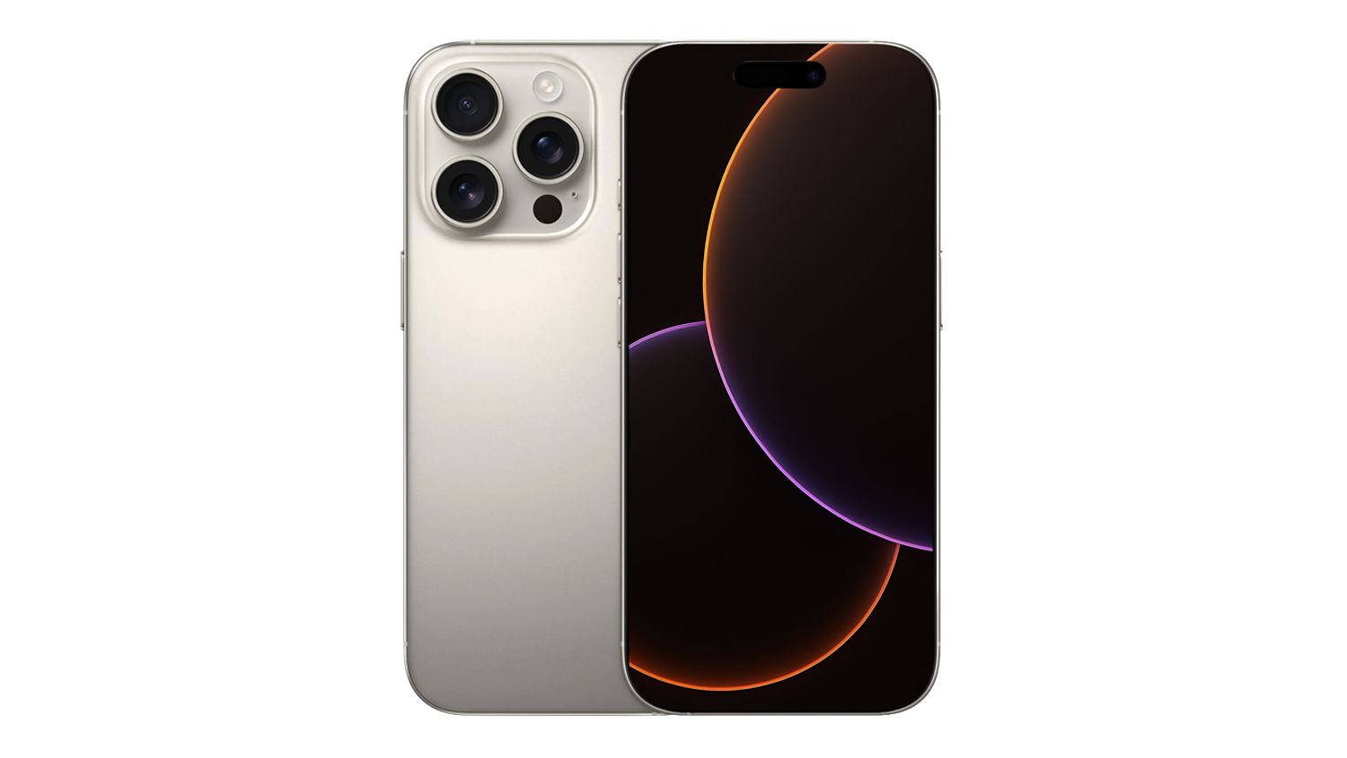 Apple iPhone 16 Pro 5G 128GB in natural titanium, shown from the front and rear
