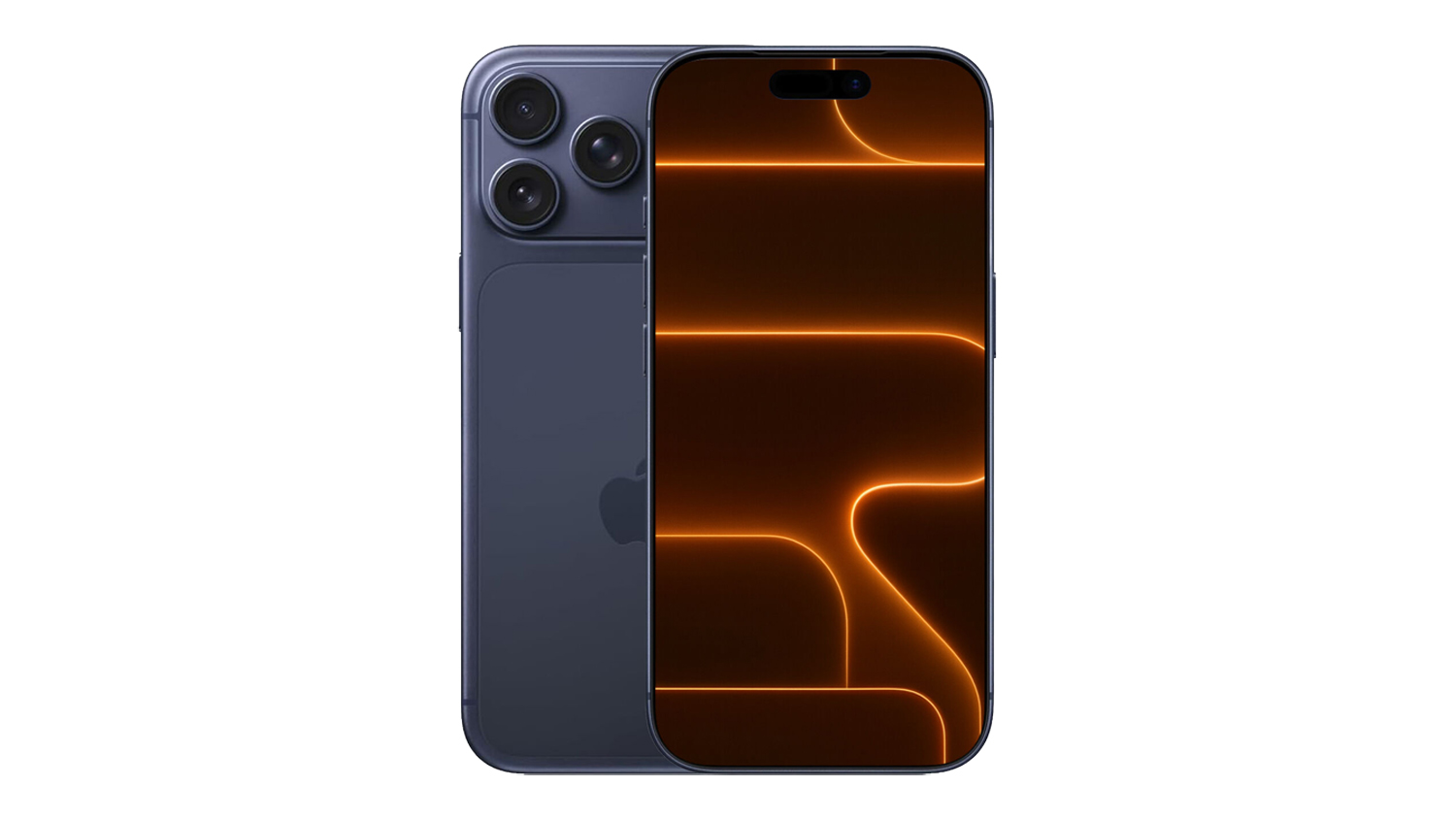 Apple iPhone 17 Pro Max 5G 256GB in deep blue, shown from the front and rear
