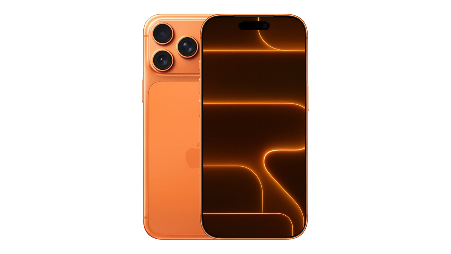 Apple iPhone 17 Pro Max 5G 256GB in cosmic orange, shown from the front and rear