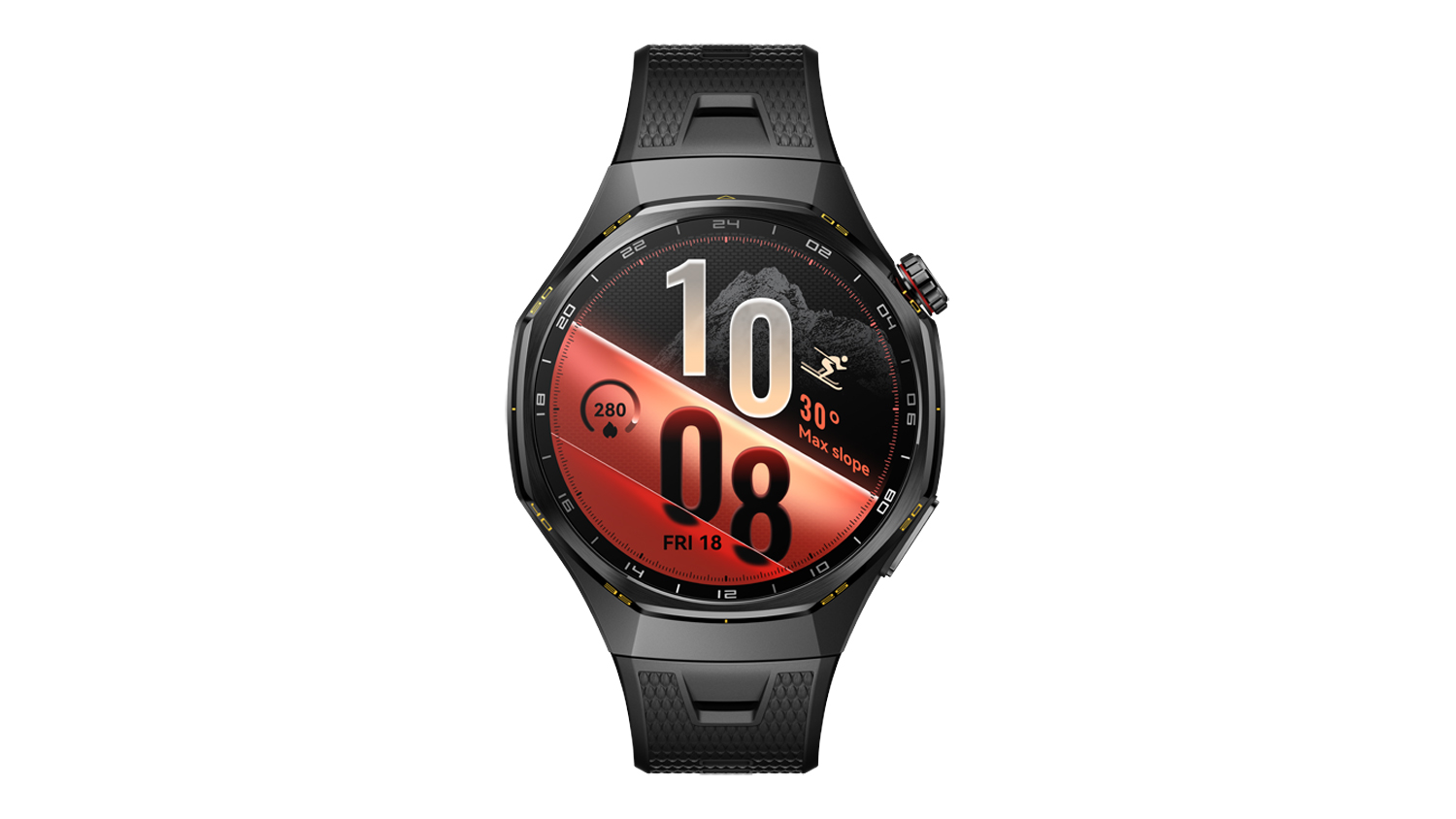 Huawei Watch GT 7 Smartwatch - Stainless steel Case with Black EasyCross Fluoroelastomer Strap (46mm Case, GPS, Bluetooth)