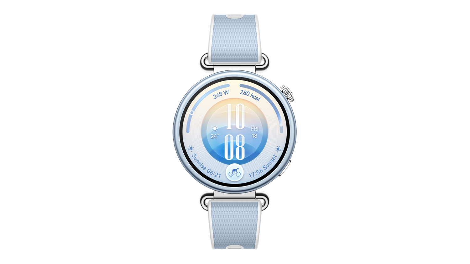 Huawei Watch GT 7 Smartwatch - Stainless steel Case with Blue EasyCross Fluoroelastomer Strap (41mm Case, GPS, Bluetooth)