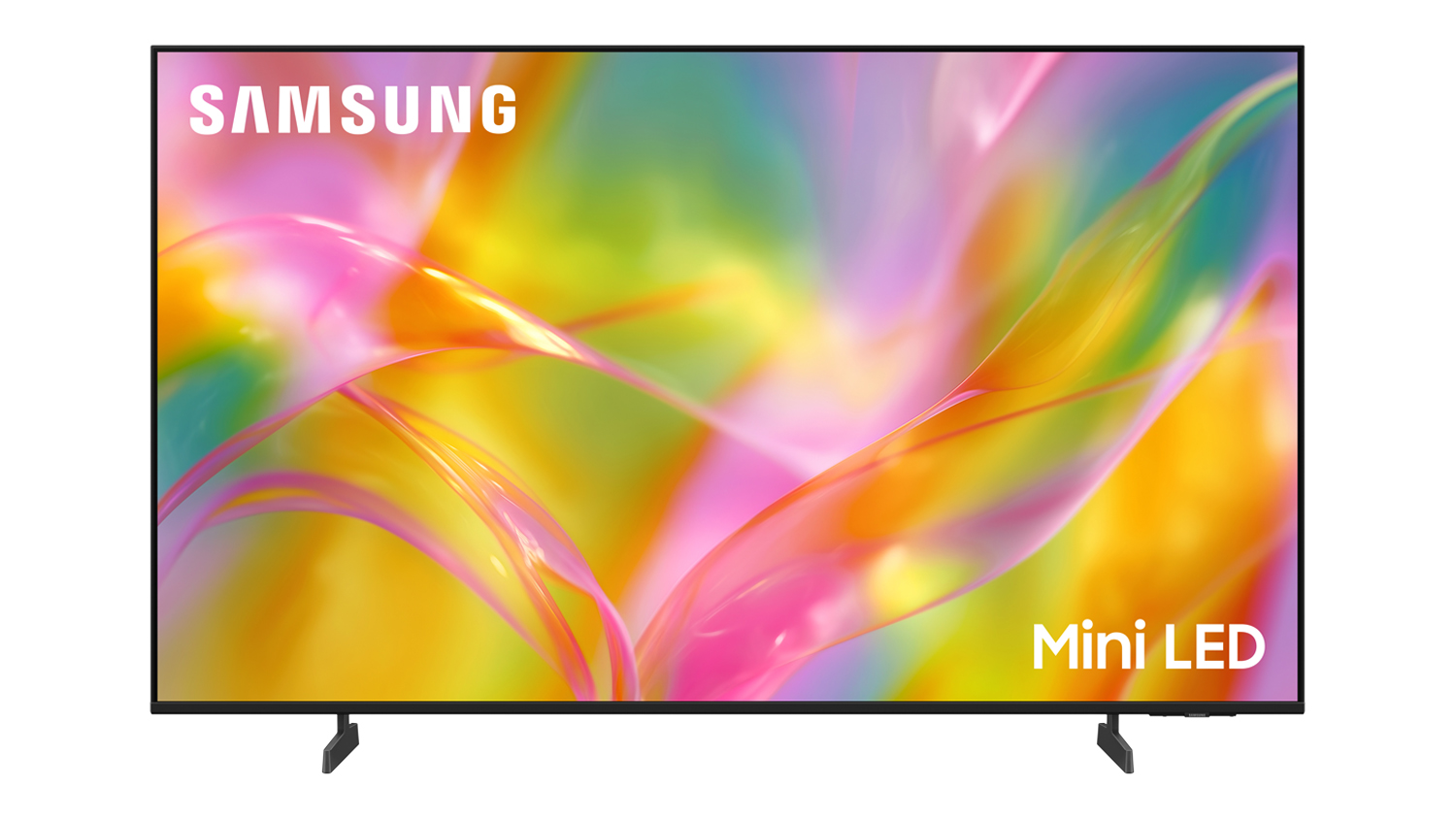 Front view of a Samsung 50-inch M60H Smart Full HD Mini-LED Vision AI TV (2026) with Tizen OS, an ultra-thin black bezel, and a colourful display screen