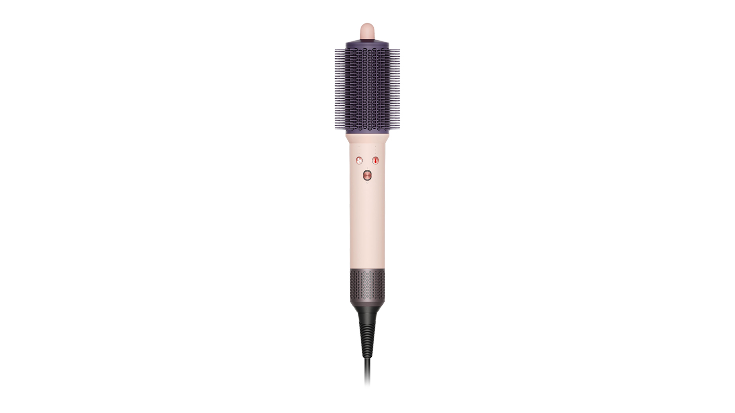Front view of a Dyson Airsmooth Styling Brush with an oval brush attachment and corded design