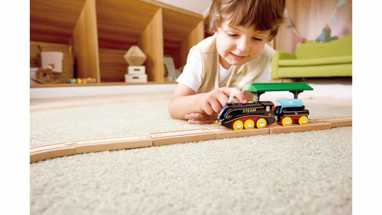 Hape Steam & Whistle Rechargeable Toy Train