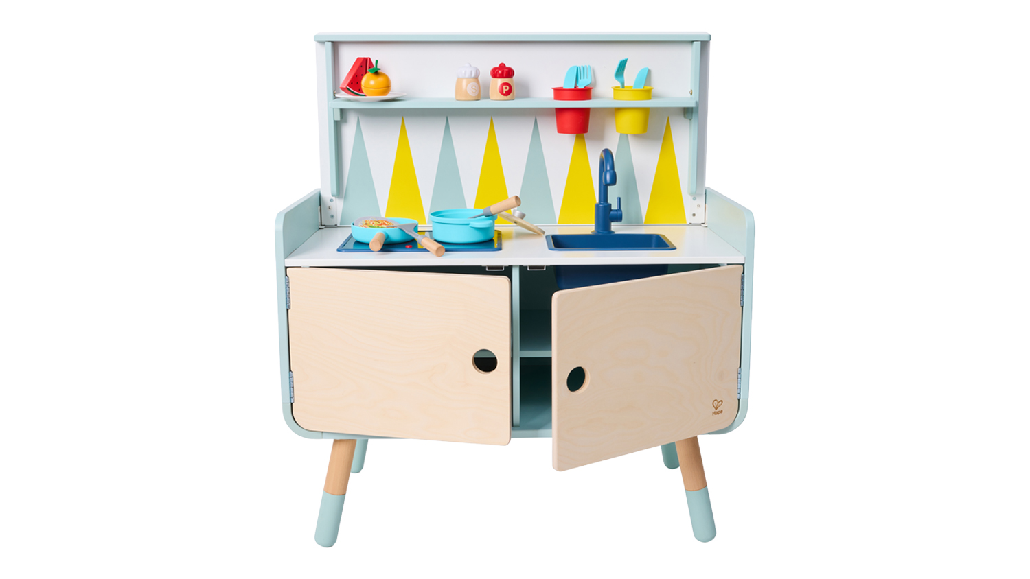 Hape Transforniture Switch 'n' Store Play Kitchen displayed in kitchen mode
