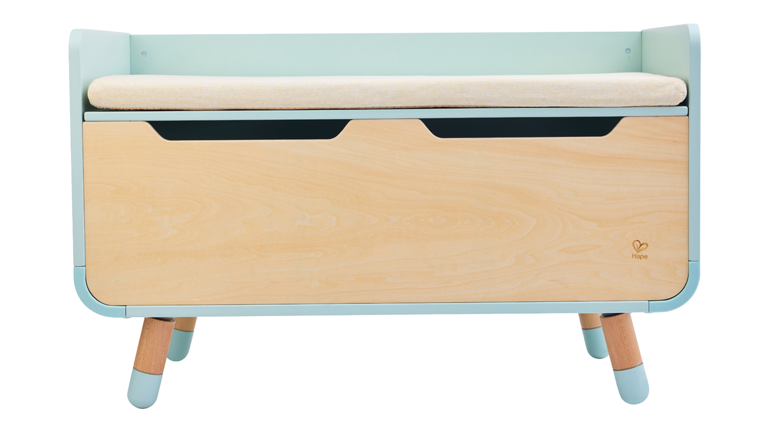 Hape Transforniture Storage Cabinet featuring a compact wooden design with a lift-top lid