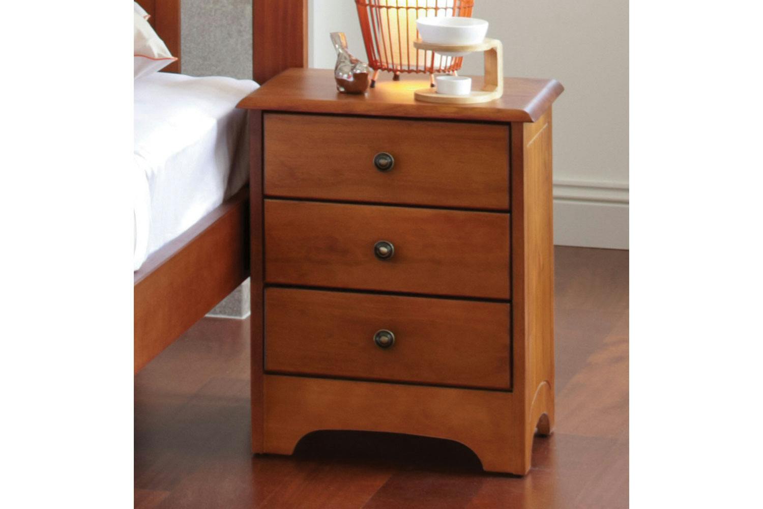 Calais 3 Drawer Bedside Table by Coastwood Furniture