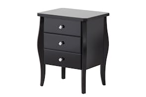 Saville Black Mirrored Bedside Table