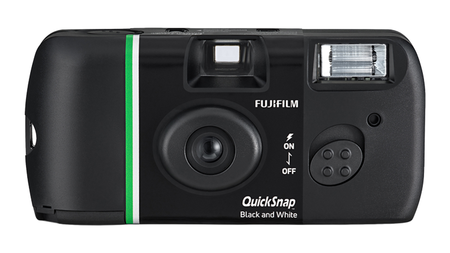 Fujifilm QuickSnap Flash 400 Disposable Film Camera in a sleek black colour