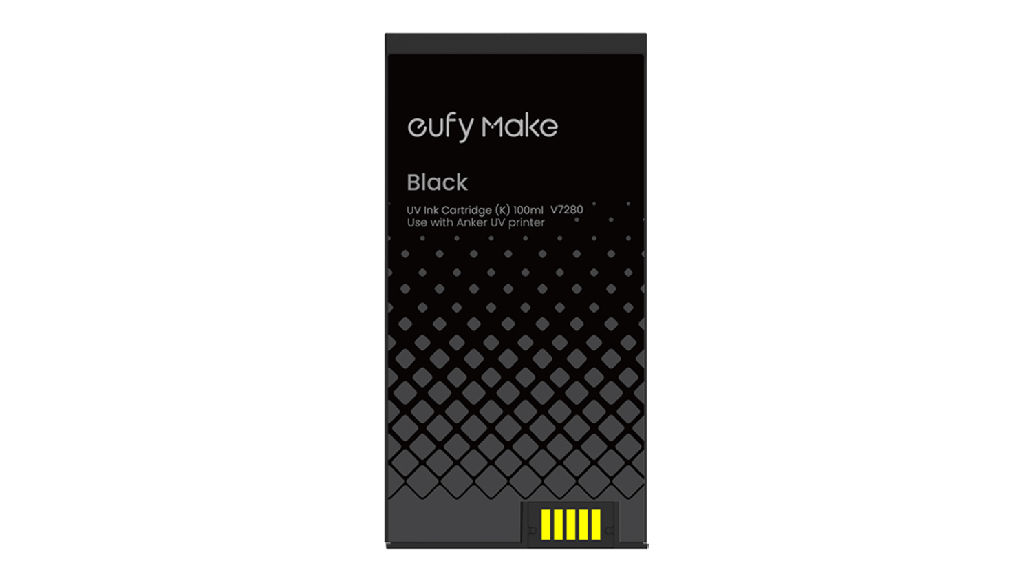 EufyMake black UV ink cartridge packaging with a gradient dot pattern, shown upright