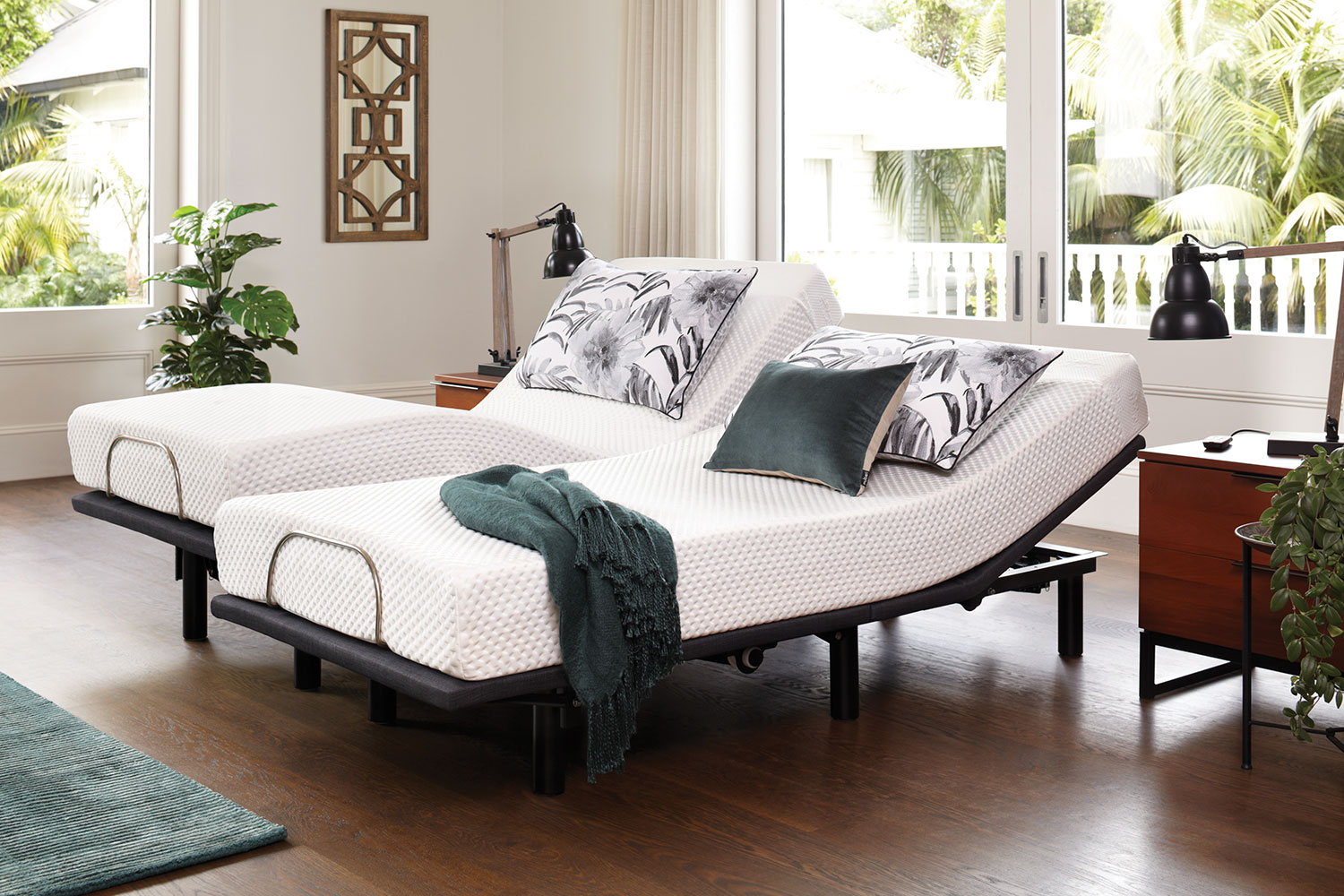 19cm Split Californian King Mattress with Essential Adjustable Base by Tempur