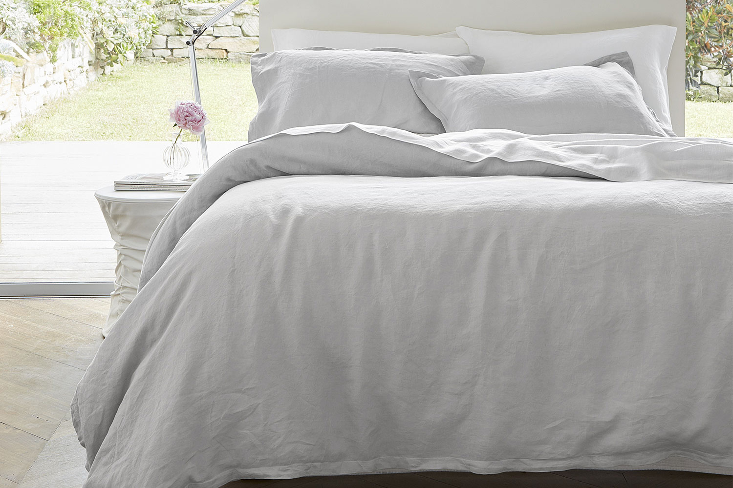 Linen Ash Duvet Cover Set by Baksana