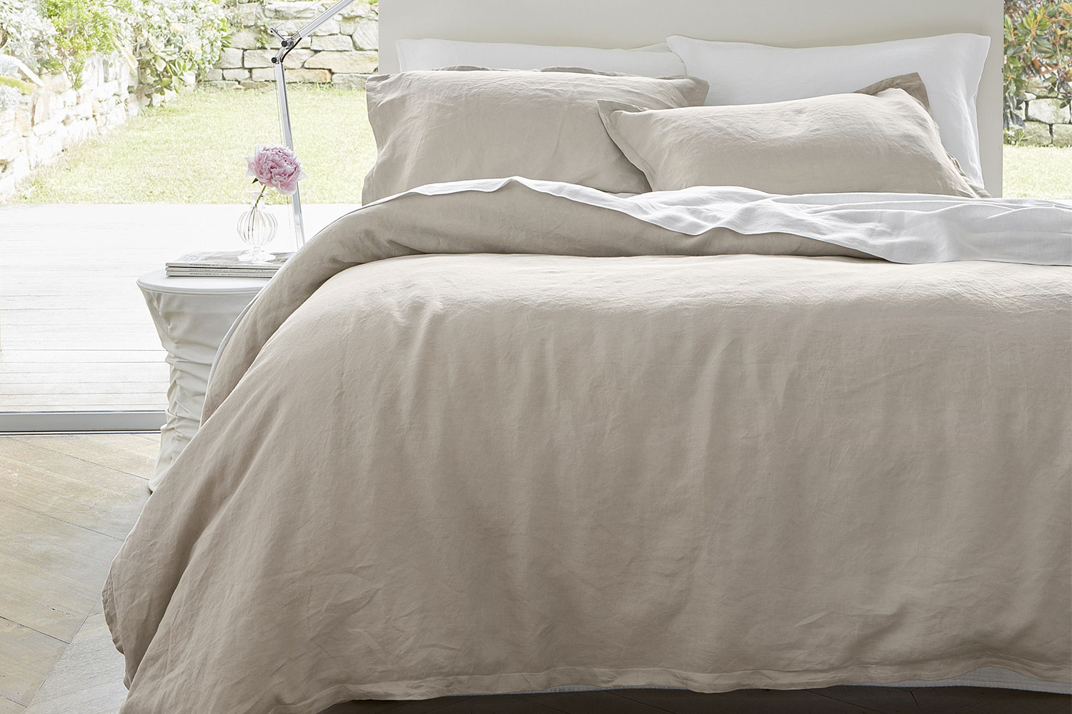 Linen Sand Duvet Cover Set by Baksana
