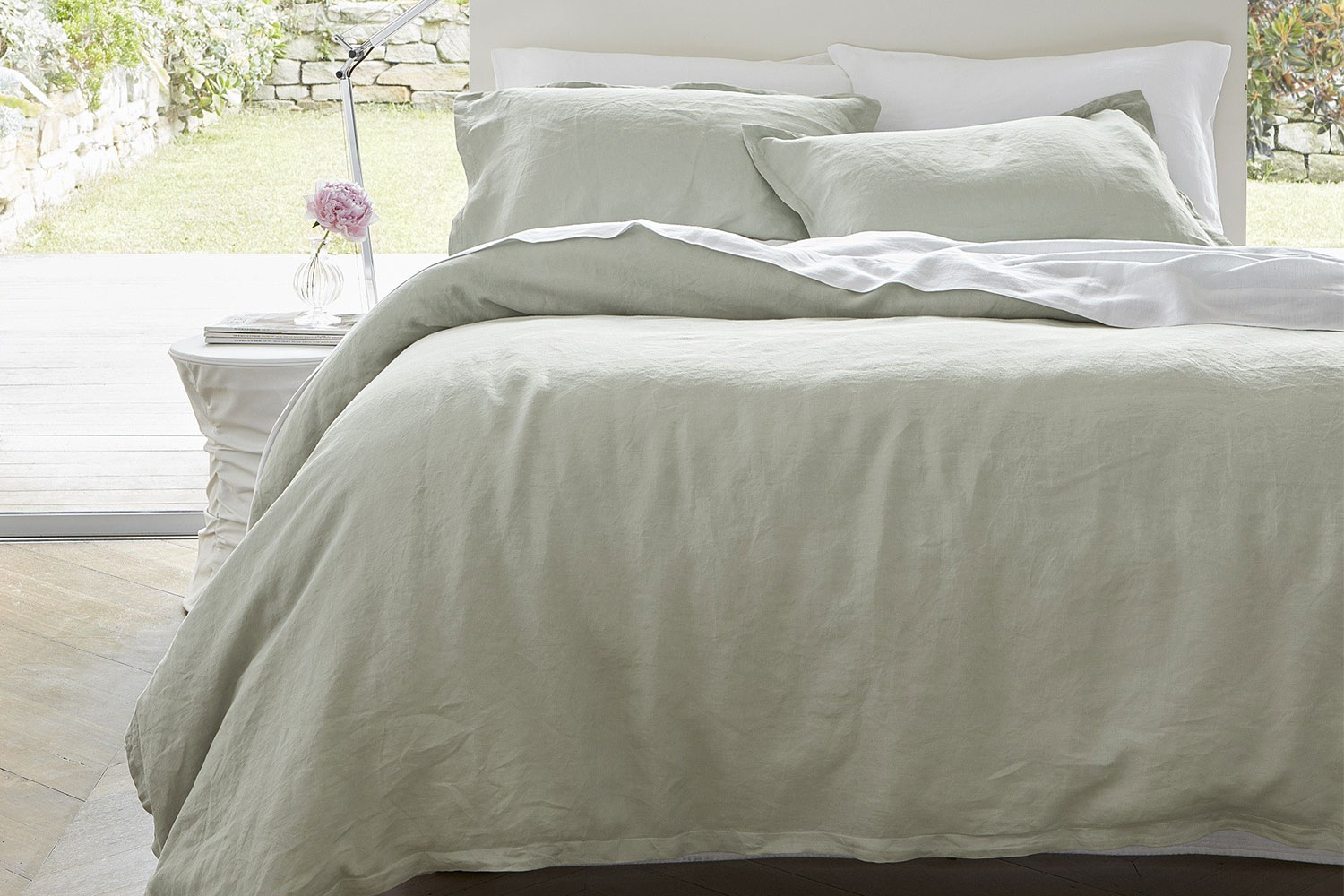Linen Smoke Duvet Cover Set by Baksana