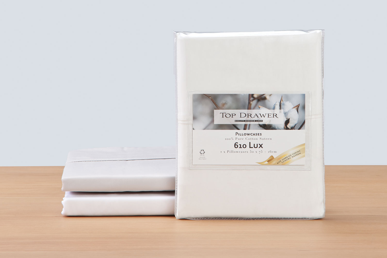 610TC Lux 100% Cotton Pillowcase by Top Drawer