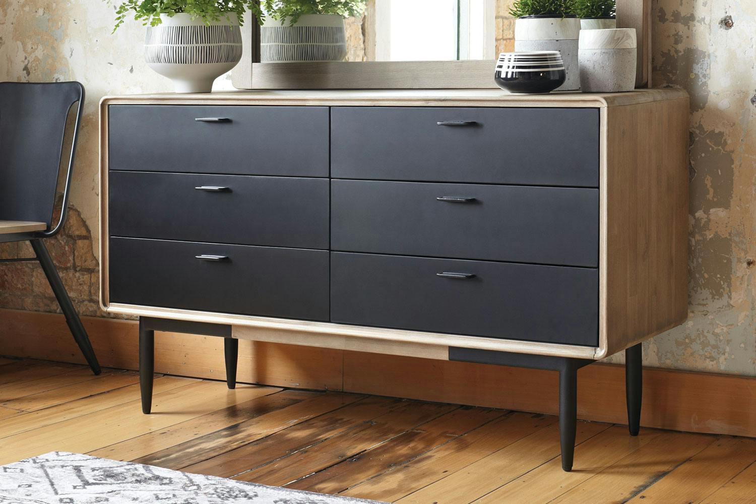 Alba 6 Drawer Lowboy By John Young Furniture Harvey Norman New