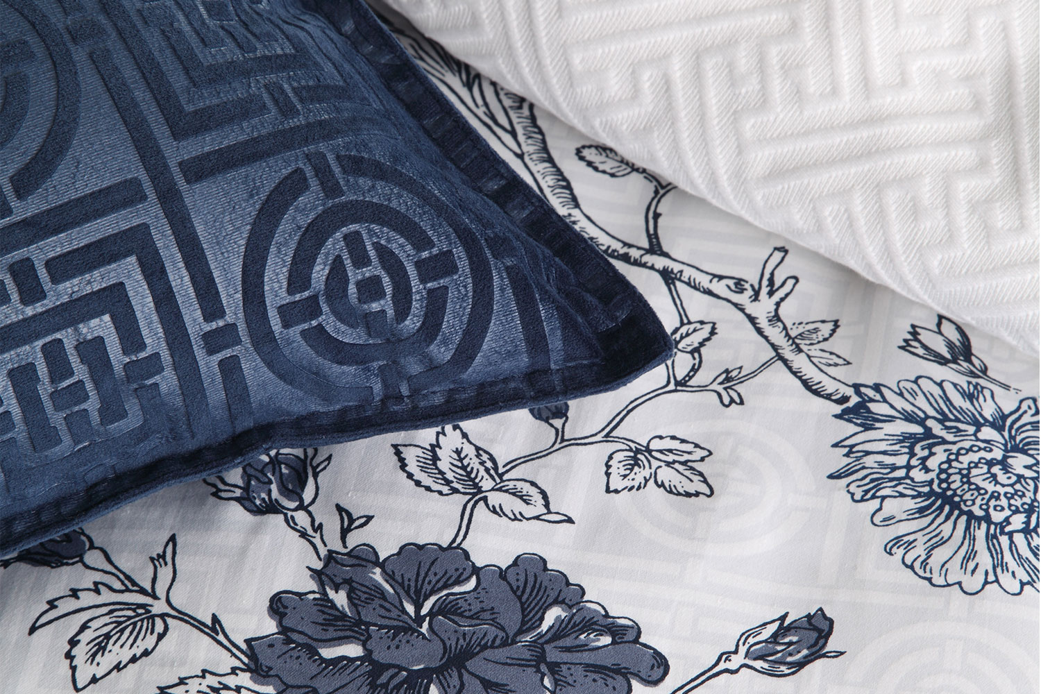 Carnation Denim Duvet Cover Set by Florence Broadhurst Harvey Norman