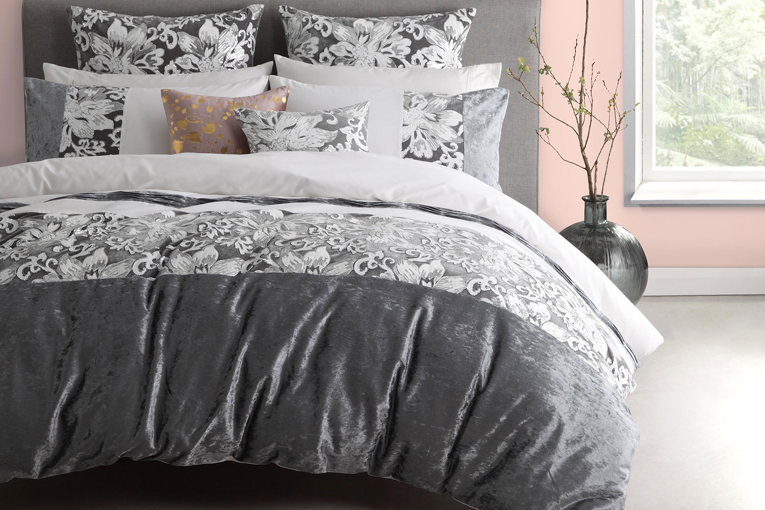 Colette Silver Duvet Cover Set By Platinum Collection Harvey