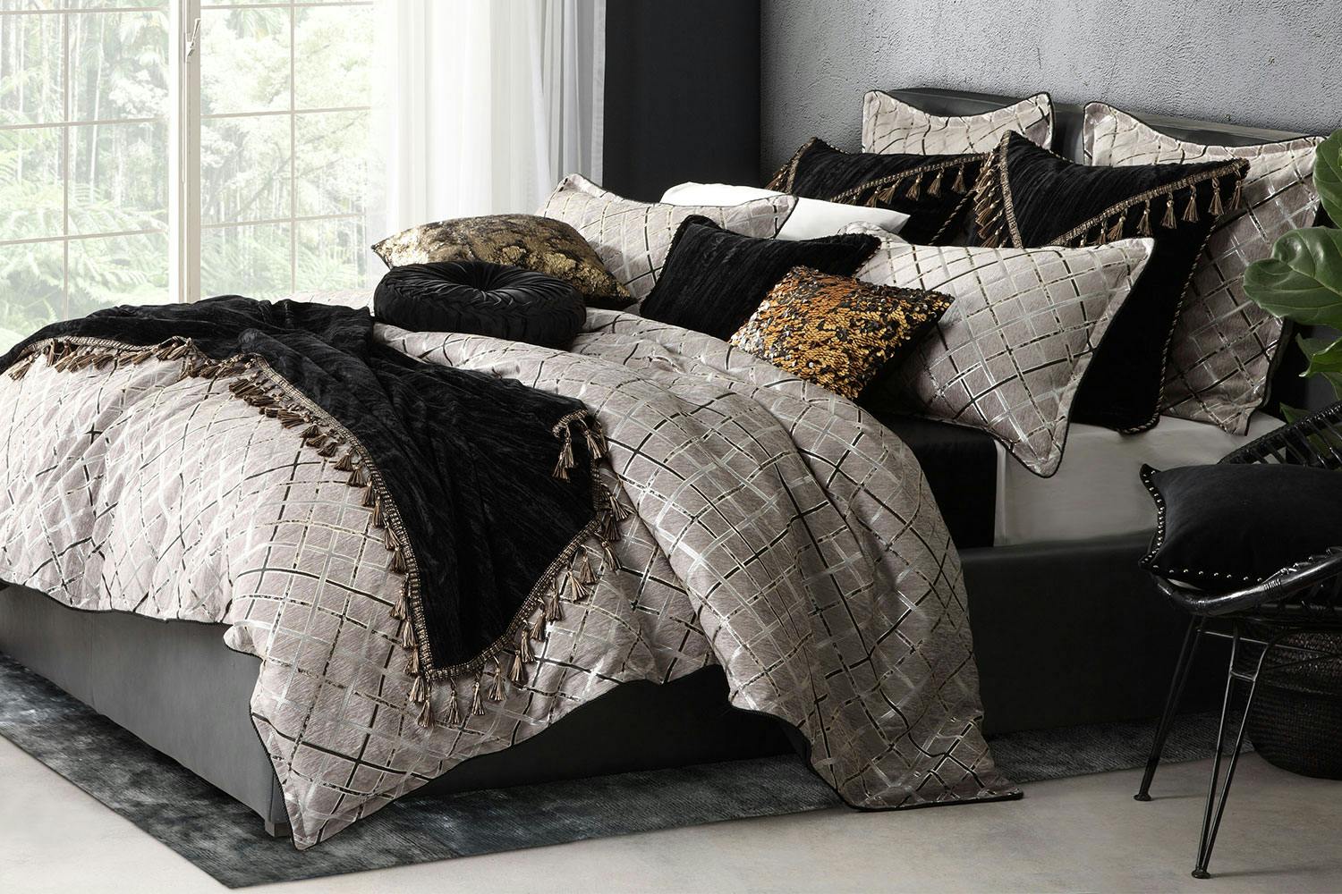 Mancini Smoke Duvet Cover Set By Da Vinci Harvey Norman New Zealand Mancini Smoke Duvet Cover Set By Da Vinci