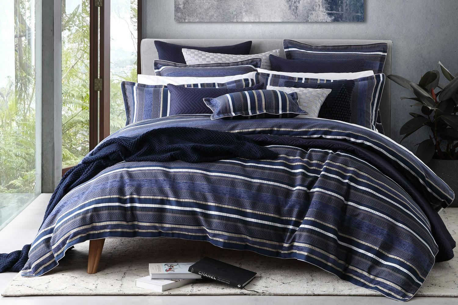 Pierson Navy Duvet Cover Set By Private Collection Harvey Norman