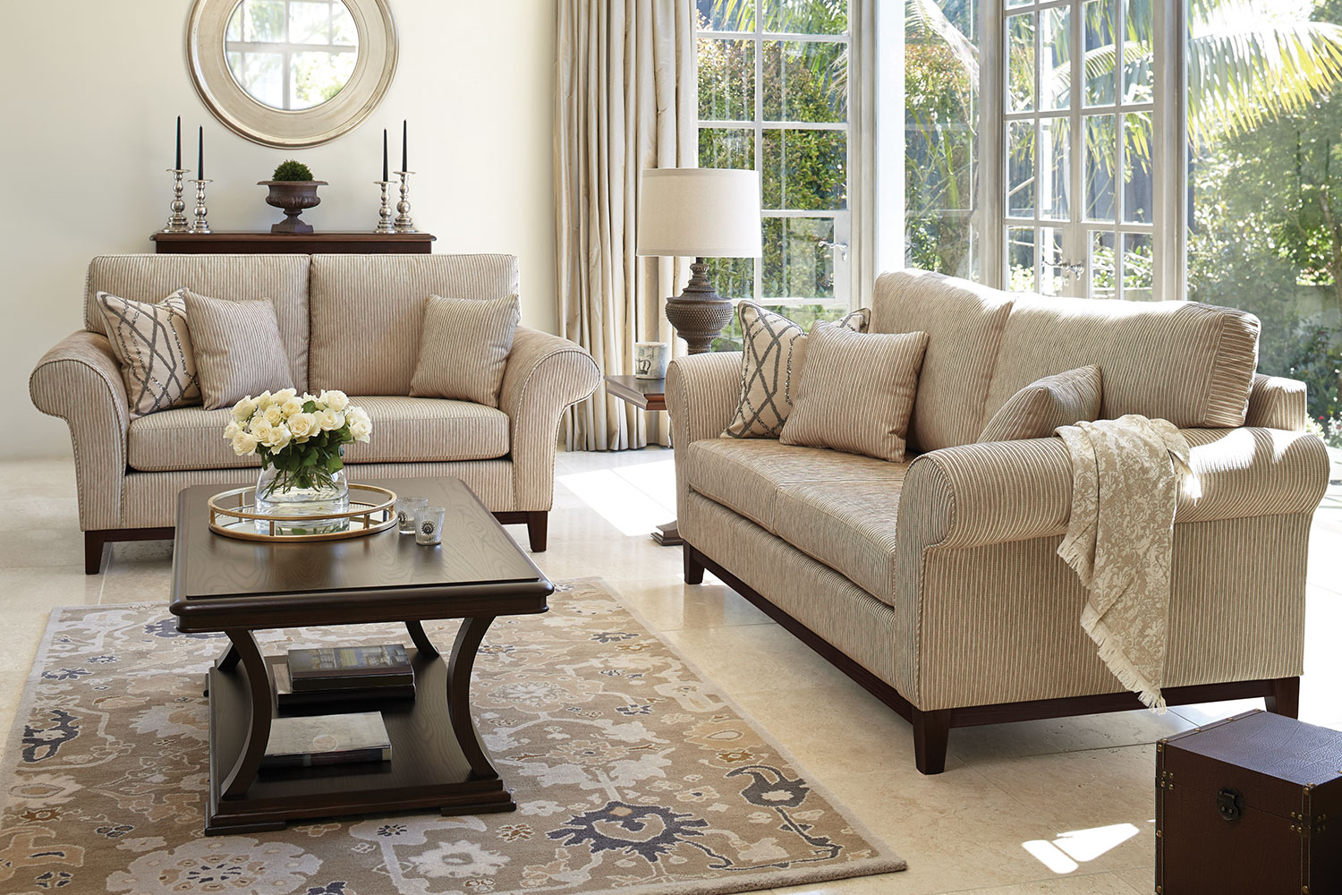 Edwardian 2 Piece Fabric Lounge Suite by Evan John Philp 'A' Grade