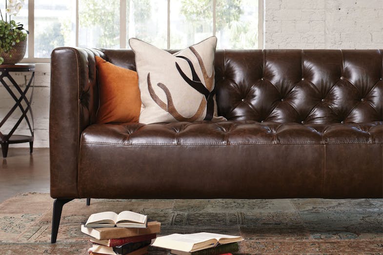 Canelli Leather Sofa by Debonaire Furniture - Close Up
