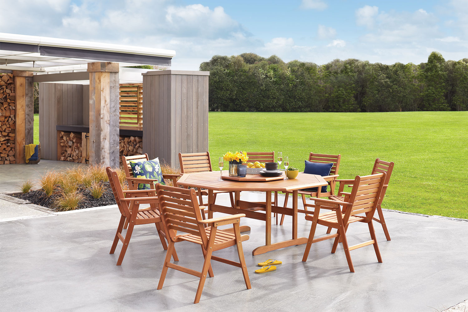 Bali 9 Piece Outdoor Dining Setting Harvey Norman New Zealand
