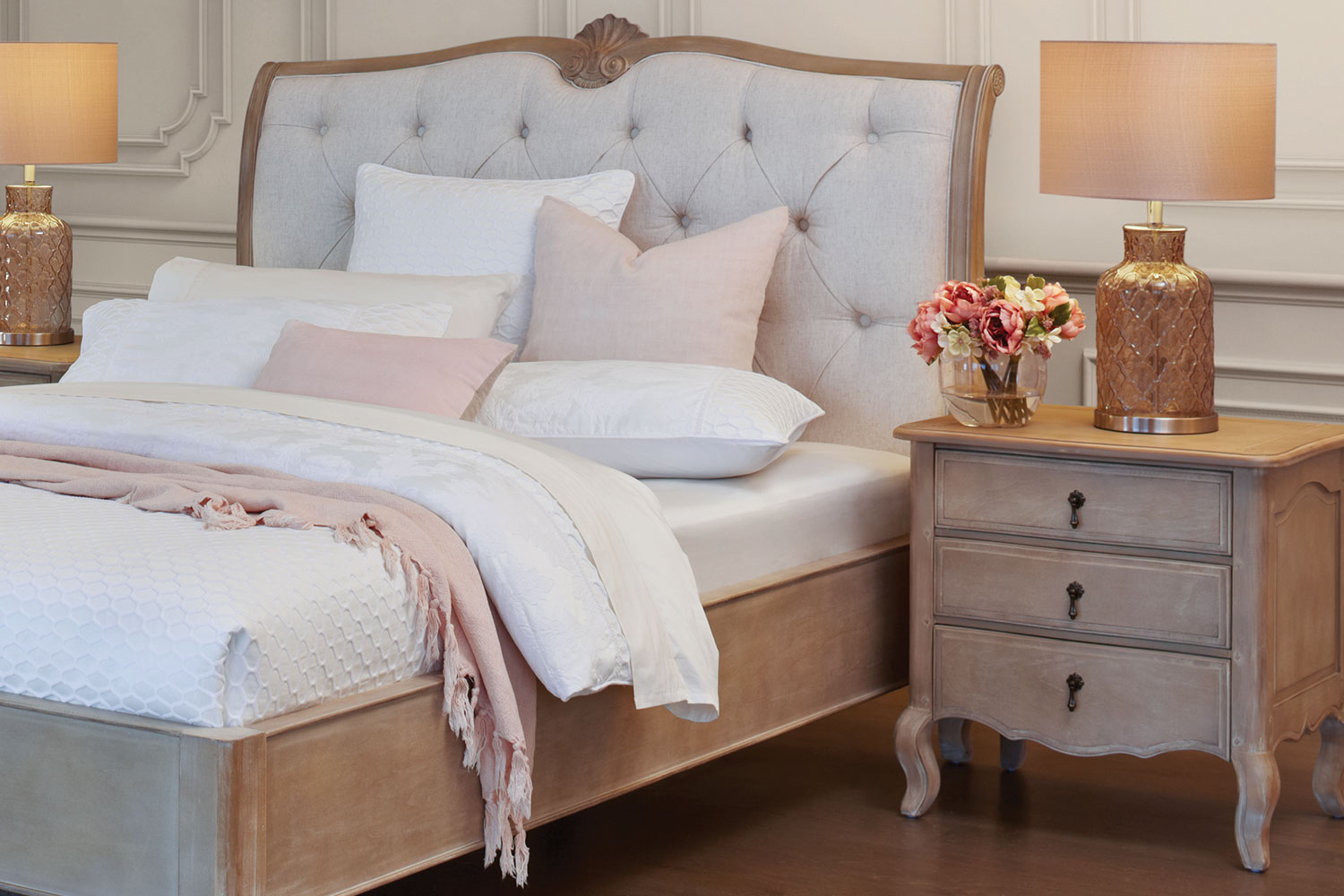 Adele 3 Drawer Bedside Table By Vivin