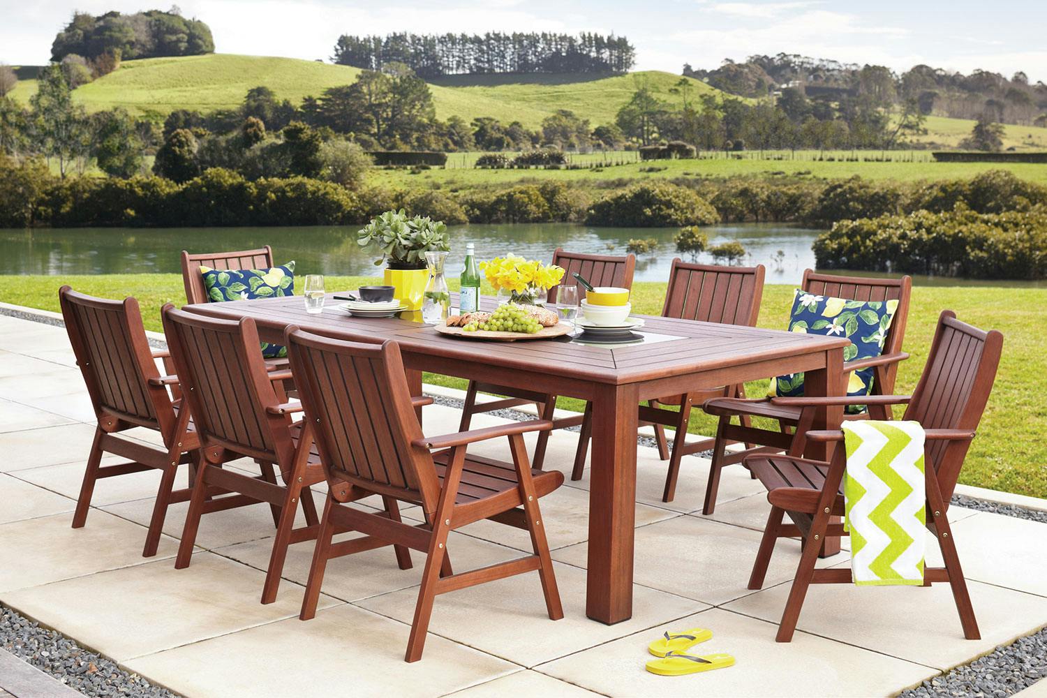 Santiago 9 Piece Outdoor Dining Setting Harvey Norman New Zealand