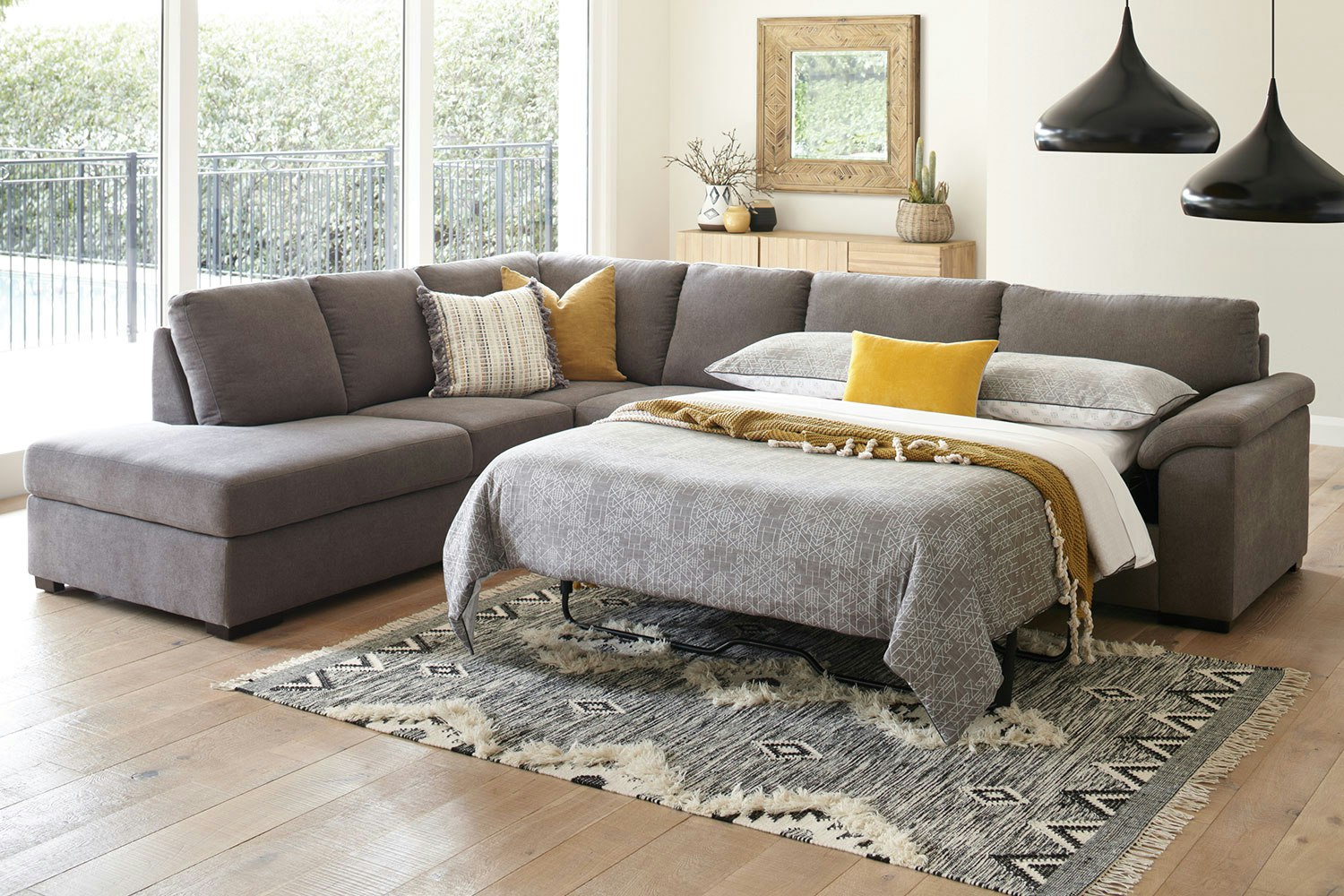 Https Wwwharveynormanconz Furniture Lounge Lounge Suites Nebula 5 Seater Fabric Corner Lounge Suite With Sofa Bedhtml