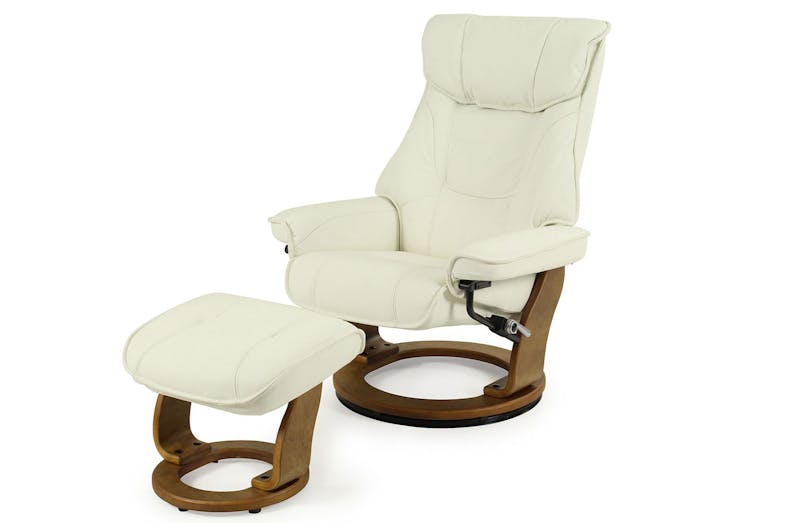 Orebro Leather Chair and Footstool by Debonaire Furniture