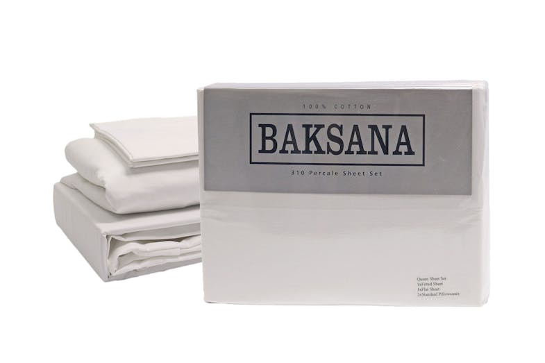 310TC 100% Cotton Percale Sheet Set by Baksana