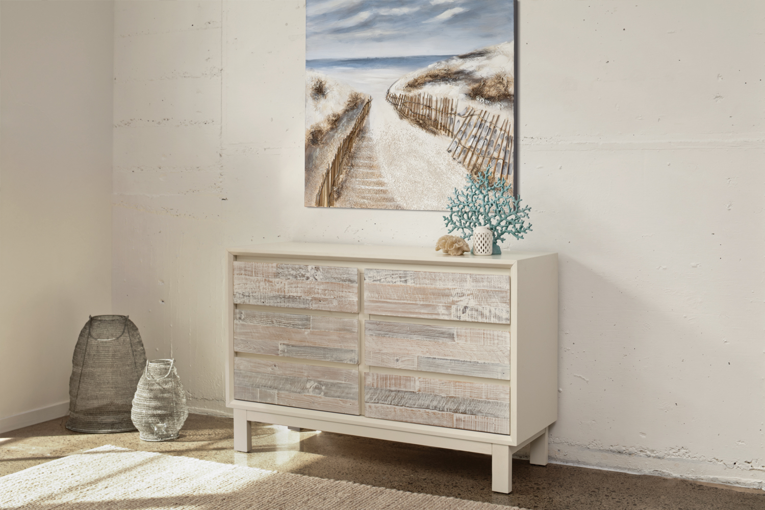 Coastal 6 Drawer Lowboy By Vivin Harvey Norman New Zealand