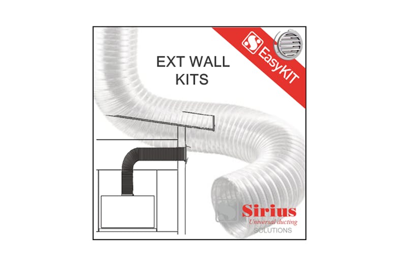 Sirius Easy Wall 200mm Rangehood Wall Ducting Kit