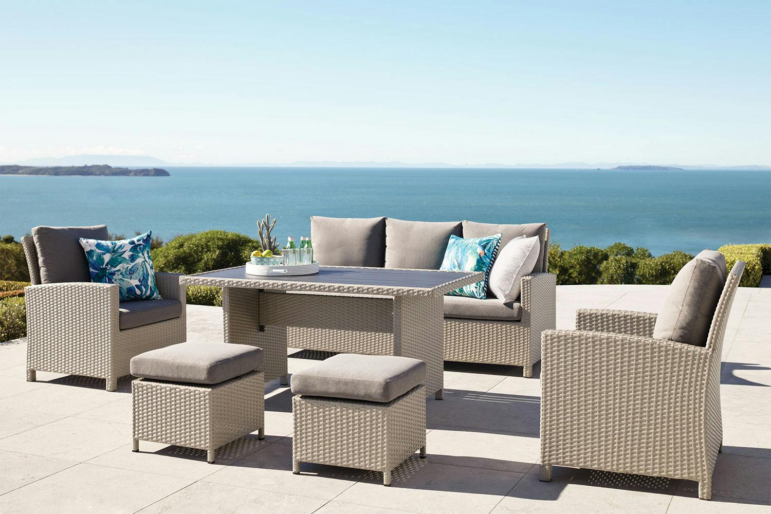 Michigan 6 Piece Outdoor Low Dining Setting Harvey Norman New