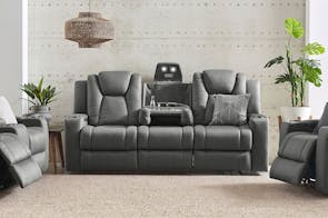 White Haven Fabric 3 Seater Electric Recliner Sofa