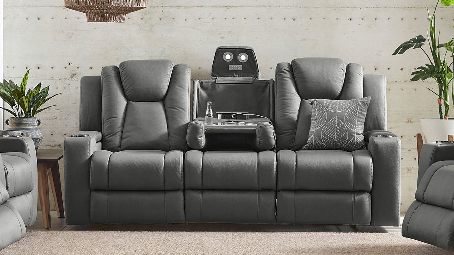 White Haven Fabric Seater Electric Recliner Sofa Harvey Norman