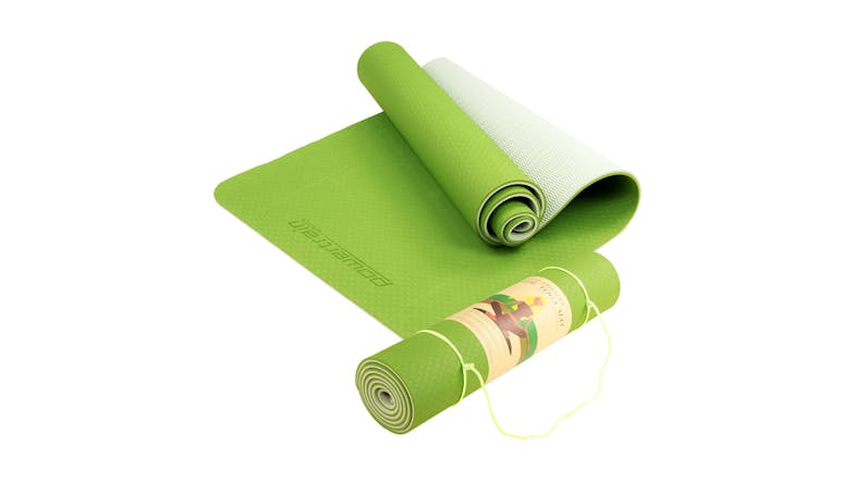 Powertrain 8mm Eco-Friendly TPE Yoga Exercise Mat - Green