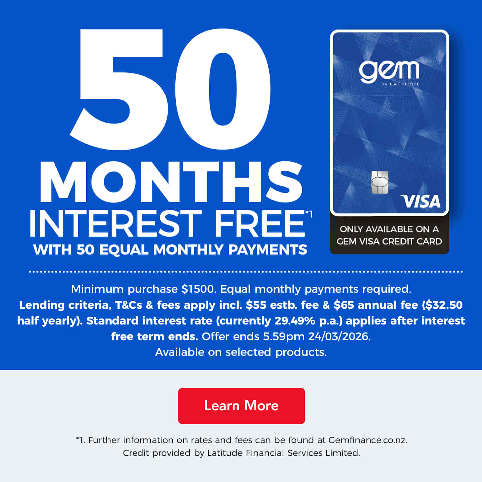 50 Months Interest Free