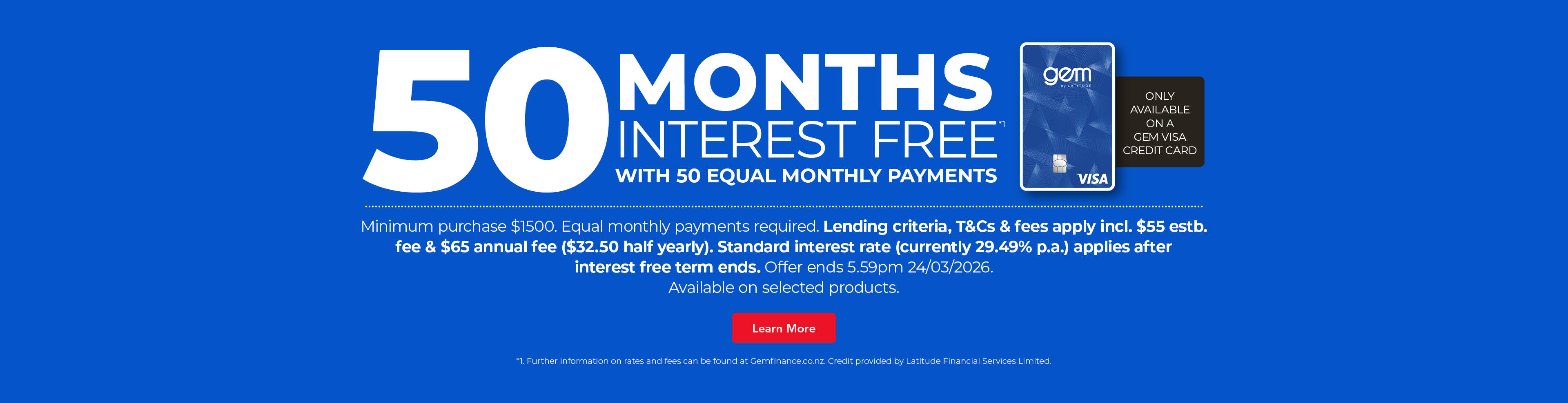 50 Months Interest Free
