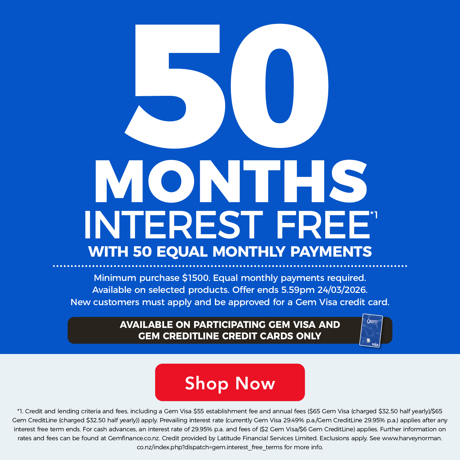 50 Months Interest Free