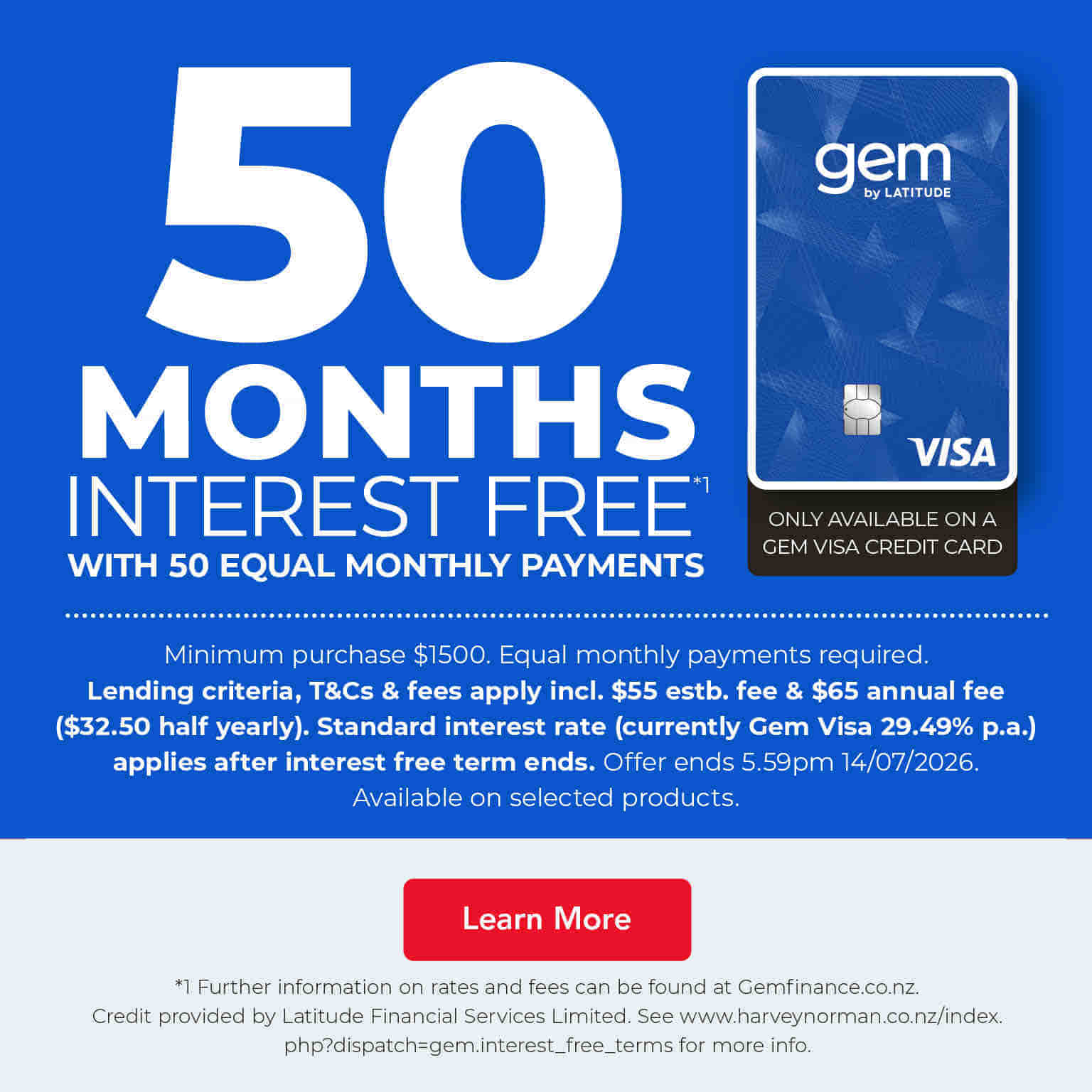 50 Months Interest Free
