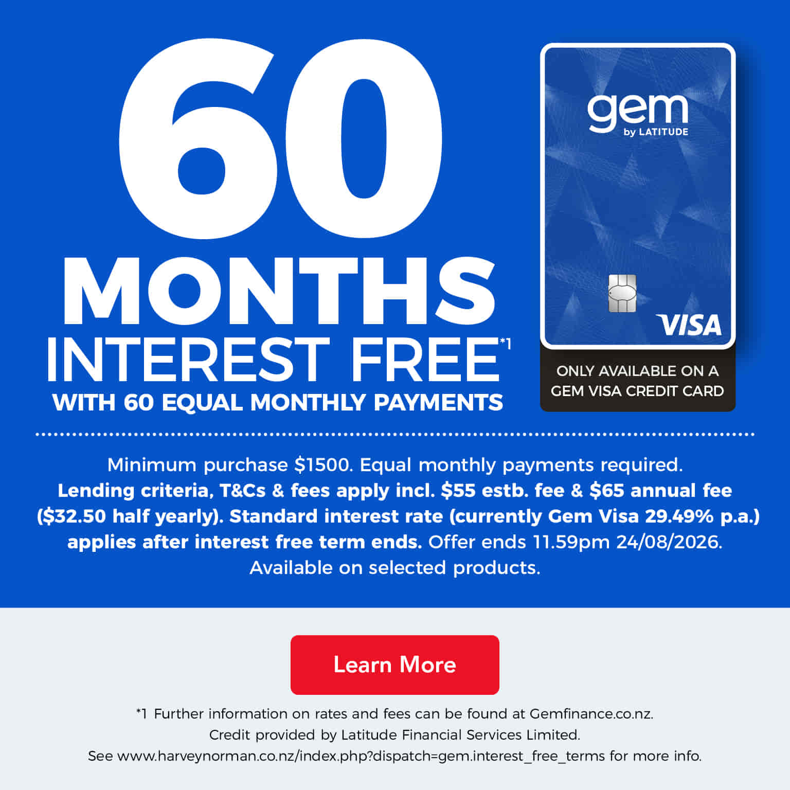 60 Months Interest Free