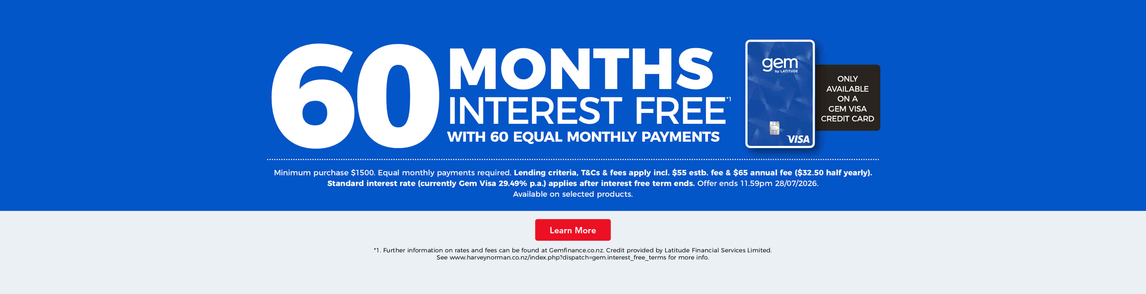60 Months Interest Free